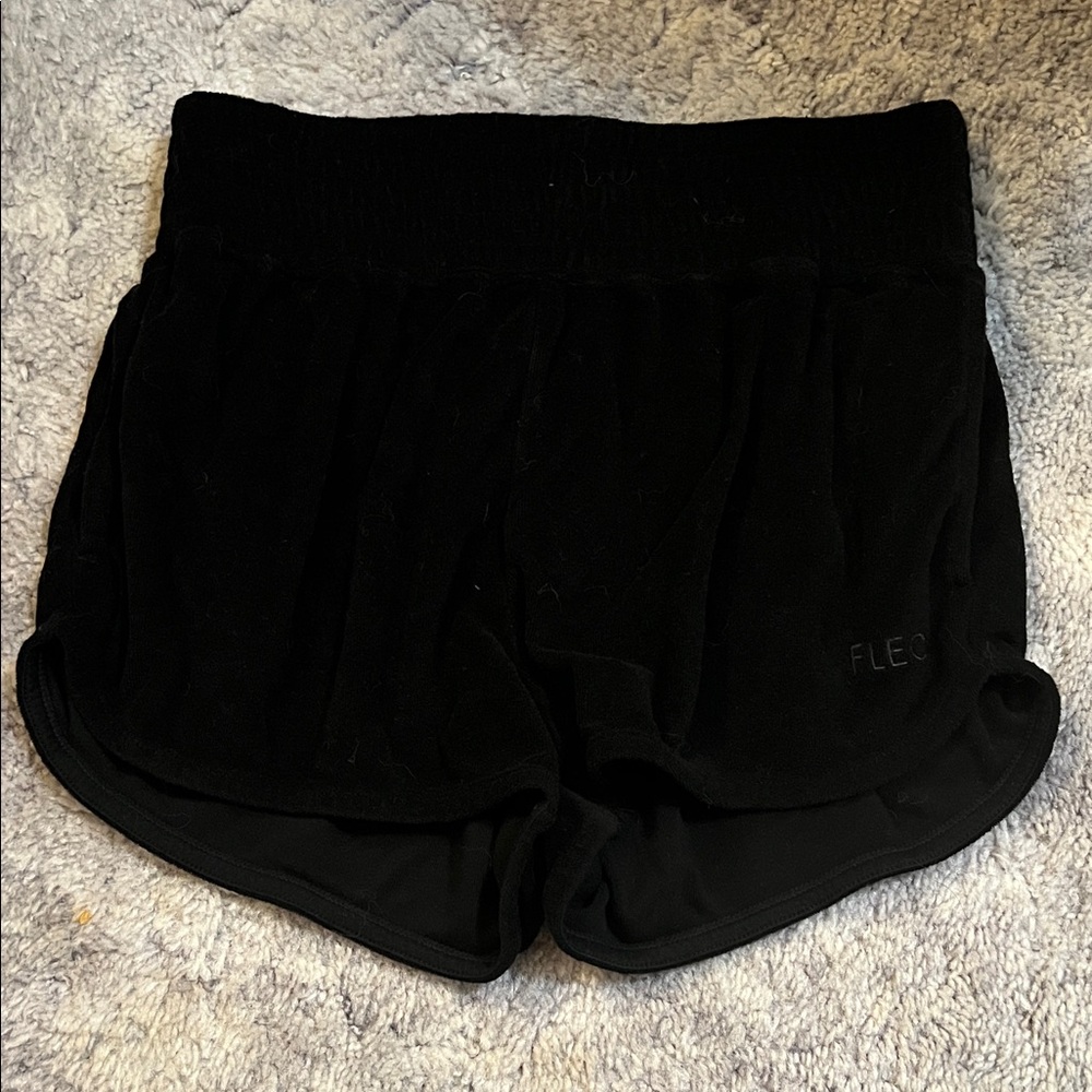 FLEO Women's Black French terry  Lounge Shorts